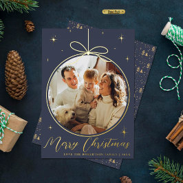 Trendy Christmas Ornament Photo Frame Real 箔シーズンカード