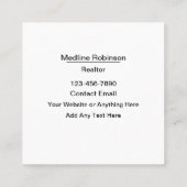 Trendy Classy Realtor Business Cards スクエア名刺 (裏面)