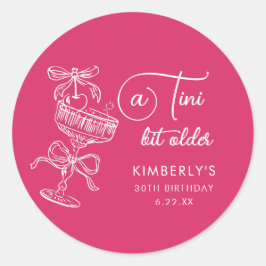 Trendy Cocktail A Tini Bit Older 30th Birthday ラウンドシール
