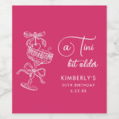Trendy Cocktail A Tini Bit Older 30th Birthday ワインラベル (シングルラベル)