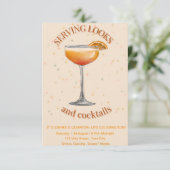 Trendy Cocktail Party Birthday Invitation – Glam & セーブザデート (スタンド正面)