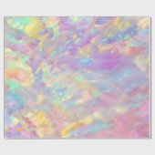 Trendy colorful faux holographic opal ラッピングペーパー (フラット)