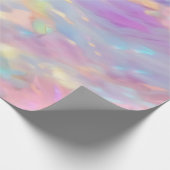 Trendy colorful faux holographic opal ラッピングペーパー (角)