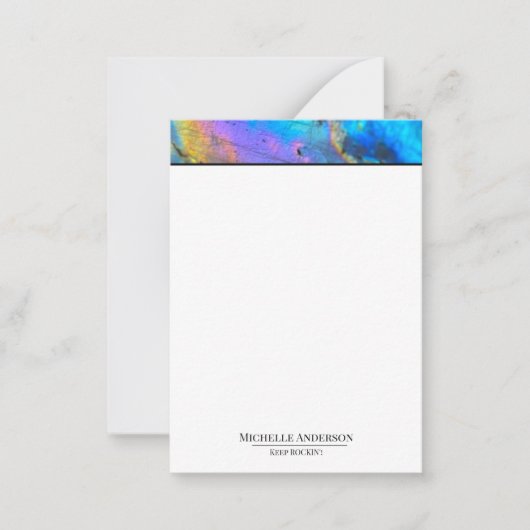 Trendy Colorful Marble Stone Personalized ノートカード (正面)