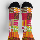 Trendy Colorful Patterned Hollowing ソックス (上部)