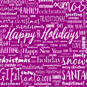 Trendy colors Christmas lettering ho ho ho blanket フリースブランケット