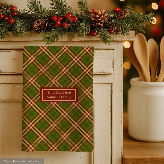 Trendy Colors Dish Towel Fall Checkered Keepsake キッチンタオル