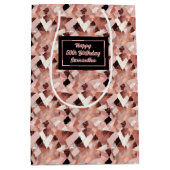 Trendy Colors Gift Bag Rose Gold Glitter Accent ミディアムペーパーバッグ (正面)