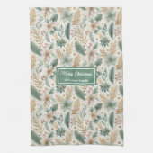 Trendy Colors Kitchen Towel Sage Gold Christmas  キッチンタオル (縦)