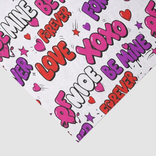 Trendy Comic Book Graffiti "Be Mine" Typography 薄葉紙 (詳細)