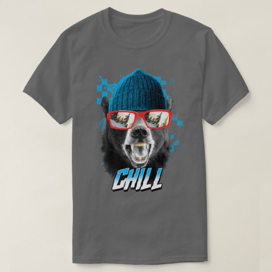 Trendy Cool Bear Chill Poster Premium  Tシャツ (デザイン正面)