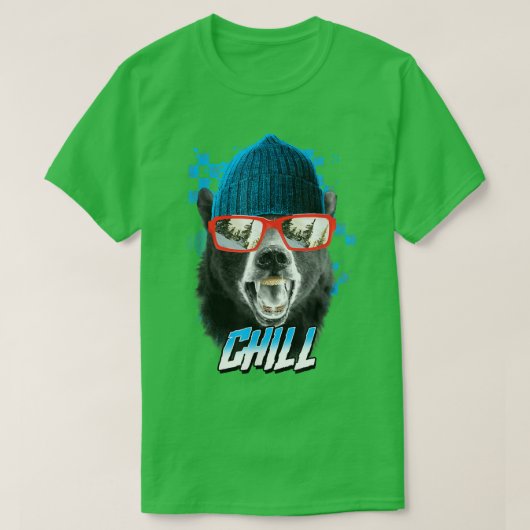 Trendy Cool Bear Chill Poster  Tシャツ (デザイン正面)