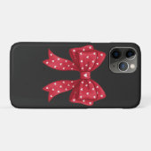 Trendy Coquette Red Ribbon Bow with White Hearts Case-Mate iPhoneケース (裏面(横))
