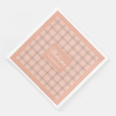 Trendy Coral Napkins Personalized Plaid Table Set (コーナー)