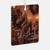 Trendy Couple Christmas Photo Metal Ornament  メタルオーナメント (正面右)