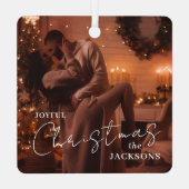 Trendy Couple Christmas Photo Metal Ornament  メタルオーナメント (裏面)