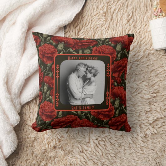 Trendy Couple Wedding Anniversary  Throw Pillow   クッション (ブランケット)