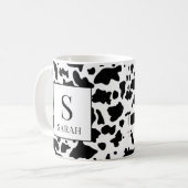 Trendy Cow Print Monogram Initial Name Mug コーヒーマグカップ (正面左)