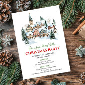 Trendy cozy Christmas scene festive dinner invites 招待状