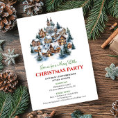 Trendy cozy Christmas scene festive dinner invites 招待状