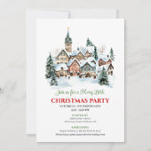 Trendy cozy Christmas scene festive dinner invites 招待状 (正面)