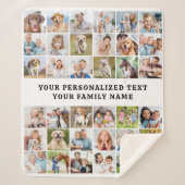Trendy Custom 36 Photos Collage Cute Modern Family シェルパブランケット (正面)