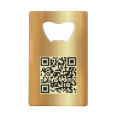 Trendy Custom Business Logo QR Code Url Faux Gold クレジットカード栓抜き (裏面)