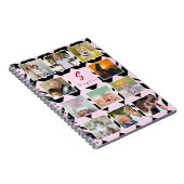 Trendy Custom Name Monogram 11 Photos Collage ノートブック (右側)