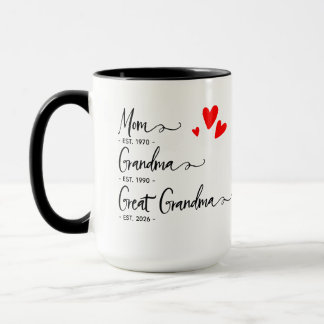 Trendy Custom Year Mom Grandma Great Grandma マグカップ