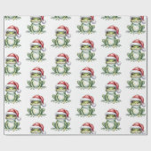 Trendy Cute Frog Santa Hat Christmas  ラッピングペーパー (フラット)