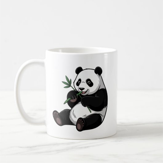 Trendy Cute Panda Bear With Greenery Bamboo  コーヒーマグカップ (左)