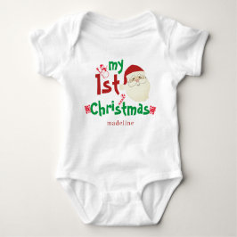 Trendy Cute Santa Claus My First Christmas Newborn ベビーボディスーツ