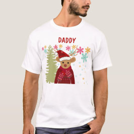 Trendy Dad Family Matching Cute Reindeer Christmas Tシャツ