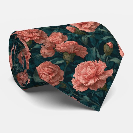 Trendy Dad Gifts Carnation Floral ネクタイ (ロール)