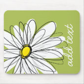 Trendy Daisy Floral Illustration - lime and yellow マウスパッド (正面)