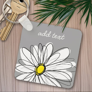 Trendy Daisy with gray and yellow キーホルダー