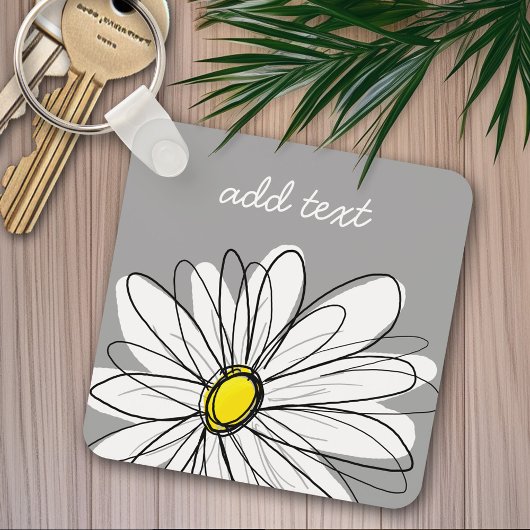 Trendy Daisy with gray and yellow キーホルダー