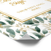 Trendy Dark Green Gold Foliage Custom Poster ポスター (角)