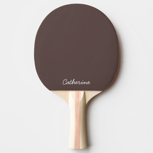 Trendy Dark Mocha Brown Custom Ping Pong Paddle 卓球ラケット (正面)