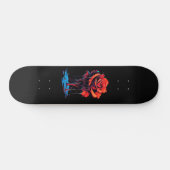 Trendy Distressed Grunge Red Rose Skate Deck スケートボード (横)