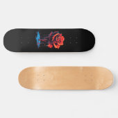 Trendy Distressed Grunge Red Rose Skate Deck スケートボード (横)