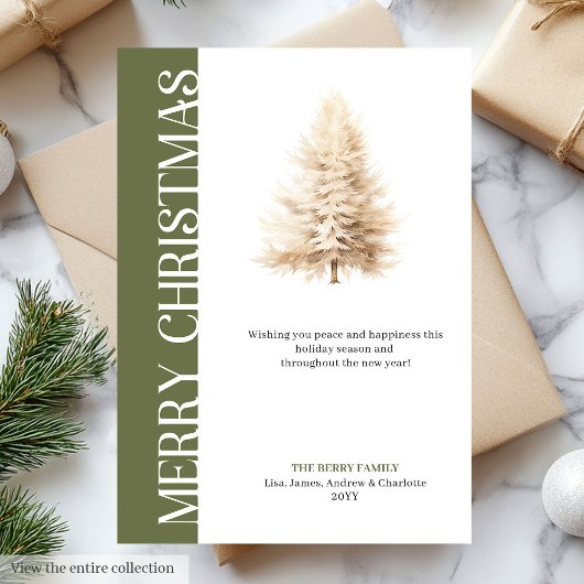 Trendy Earthy Colors Holiday Greeting Template シーズンカード