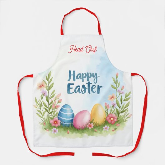 Trendy Easter Eggs Beautiful Collection エプロン (正面)