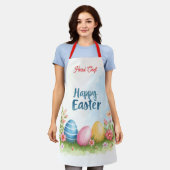 Trendy Easter Eggs Beautiful Collection エプロン (着用した状態)