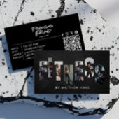 Trendy Edgy Personal Trainer Fitness Photo Letter 名刺