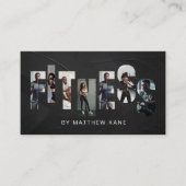 Trendy Edgy Personal Trainer Fitness Photo Letter 名刺 (正面)