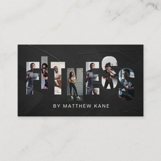 Trendy Edgy Personal Trainer Fitness Photo Letter 名刺 (正面)
