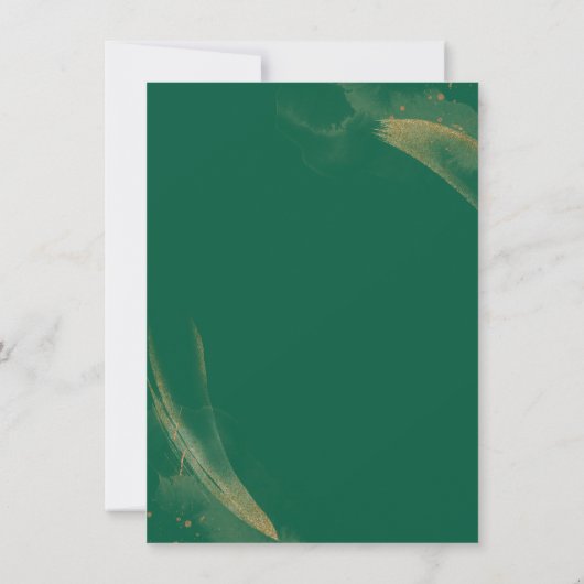 Trendy Elegant Emerald Green Rose Wedding Program 招待状 (裏面)