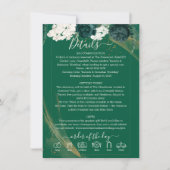 Trendy Elegant Emerald Green Rose Wedding Program 招待状 (正面)