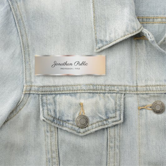 Trendy Elegant Employee Member Calligraphy Script 名札 (インサイチュ)